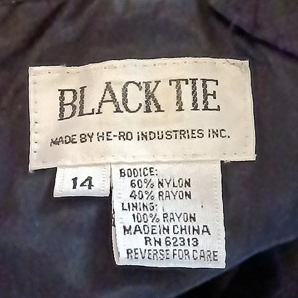 Black Tie By Oleg Cassini Beaded Puff Sleeve Formal Gown - Picture 7 of 12